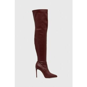 Steve Madden cizme Keandra femei, culoarea bordo, cu toc cui, SM11002678 imagine