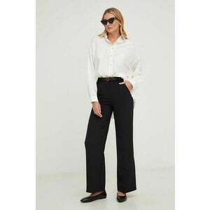 Answear Lab pantaloni femei, culoarea negru, drept, high waist imagine