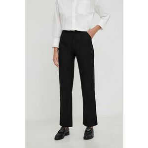 Answear Lab pantaloni femei, culoarea negru, drept, high waist imagine