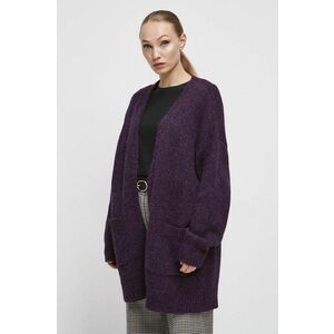 Medicine cardigan femei, culoarea violet, călduros imagine