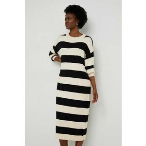 Answear Lab rochie culoarea bej, midi, drept imagine