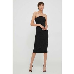 Sisley rochie jeans culoarea negru, mini, mulata imagine