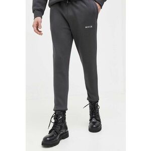 Nicce pantaloni de trening culoarea gri, neted imagine