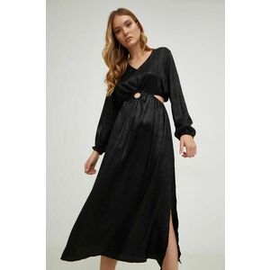 Answear Lab rochie culoarea negru, midi, evazati imagine