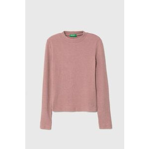 United Colors of Benetton longsleeve copii culoarea roz imagine