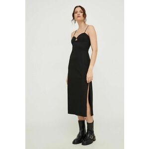 Answear Lab rochie culoarea negru, midi, mulata imagine