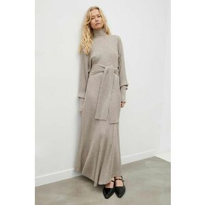 By Malene Birger rochie din lana culoarea bej, maxi, evazati imagine