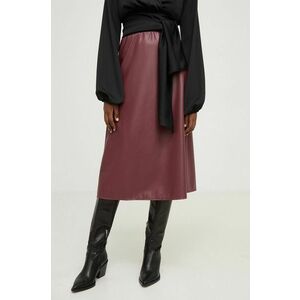 Answear Lab fusta culoarea bordo, midi, evazati imagine