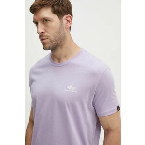 Alpha Industries tricou din bumbac culoarea violet, cu imprimeu imagine