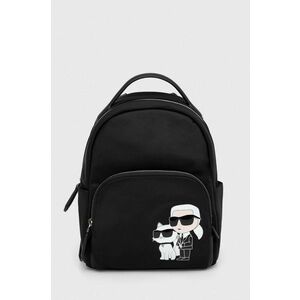 Karl Lagerfeld rucsac femei, culoarea negru, mic, cu imprimeu imagine