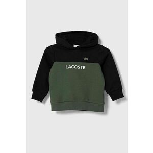 Lacoste bluza copii culoarea albastru marin, cu glugă, modelator imagine