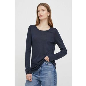 Sisley longsleeve femei, culoarea albastru marin imagine