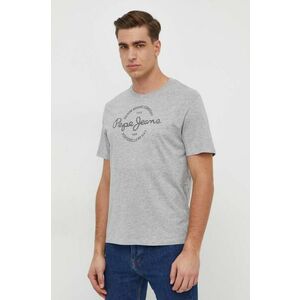 Pepe Jeans tricou din bumbac Craigton barbati, culoarea gri, cu imprimeu imagine