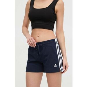 adidas pantaloni scurți femei, culoarea bleumarin, cu imprimeu, high waist HM9289 imagine