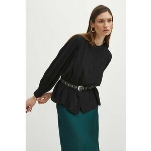 Medicine bluza femei, culoarea negru, neted imagine