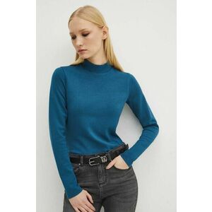 Medicine longsleeve femei, culoarea verde, cu turtleneck imagine