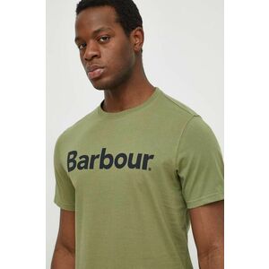 Barbour tricou din bumbac culoarea verde, cu imprimeu imagine