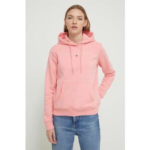 Tommy Jeans bluză femei, culoarea roz, cu glugă, imprimeu DW0DW17324 imagine