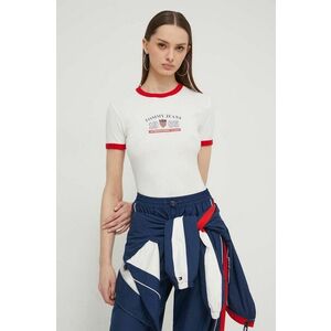 Tommy Jeans tricou Archive Games femei, culoarea bej DW0DW18836 imagine