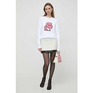 Karl Lagerfeld bluza femei, culoarea alb, cu imprimeu imagine