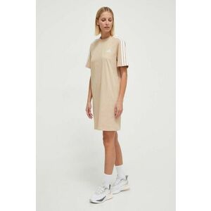 adidas rochie din bumbac culoarea bej, mini, oversize IR6056 imagine