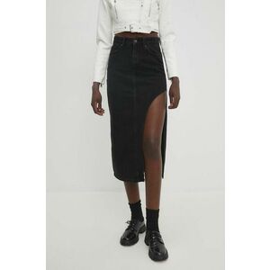 Answear Lab fusta jeans culoarea negru, maxi, drept imagine