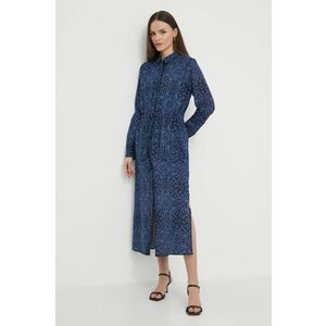 Pepe Jeans rochie culoarea albastru marin, midi, evazati imagine