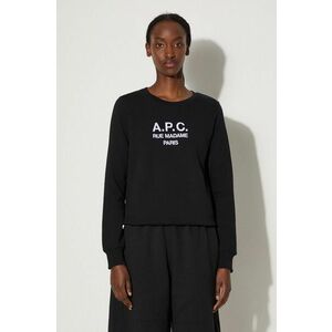 A.P.C. hanorac de bumbac Sweat Tina femei, culoarea negru, cu imprimeu COEZD.F27561-MARINE imagine