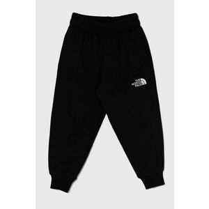 The North Face pantaloni de trening din bumbac pentru copii OVERSIZED JOGGERS culoarea negru, neted imagine