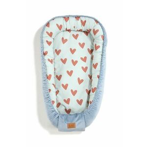 La Millou cocon pentru bebe Best Nest Velvet HEARTBEAT BLUE imagine