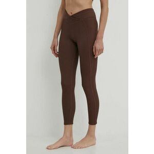 Reebok jambiere de yoga LUX Collection culoarea maro, neted, 100075389 imagine