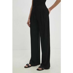 Answear Lab pantaloni femei, culoarea negru, lat, high waist imagine