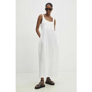 Answear Lab rochie din bumbac culoarea alb, maxi, evazati imagine