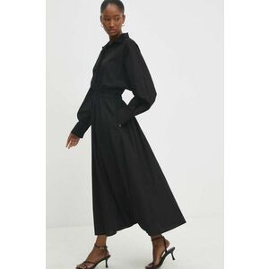 Answear Lab rochie din bumbac culoarea negru, maxi, evazati imagine