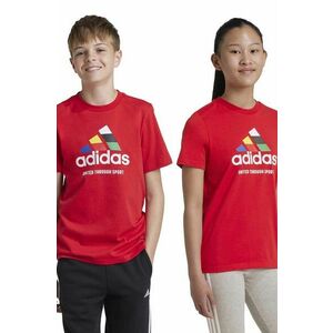 adidas tricou de bumbac pentru copii TIRO NATIONS T culoarea rosu, cu imprimeu, IY8127 imagine