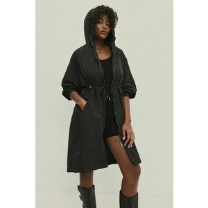 Answear Lab hanorac femei, culoarea negru, de tranzitie, oversize imagine