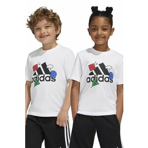 adidas tricou de bumbac pentru copii POS TABLE LK culoarea alb, cu imprimeu, IW2479 imagine