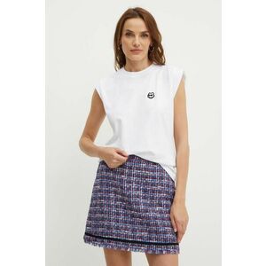 Karl Lagerfeld top din bumbac culoarea alb, 245W1718 imagine