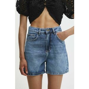 Answear Lab pantaloni scurti jeans femei, neted, high waist imagine