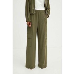 MAX&Co. pantaloni femei, culoarea verde, lat, high waist, 2426786011200 imagine