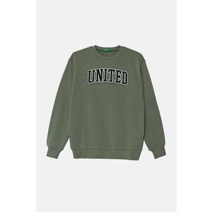 United Colors of Benetton hanorac de bumbac pentru copii culoarea verde, cu imprimeu, 3J68C10JM imagine