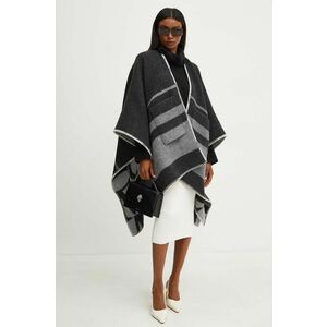 Max Mara Leisure poncho de lana culoarea gri, călduros, 2426736038600 imagine