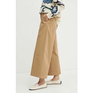 Weekend Max Mara pantaloni femei, culoarea bej, drept, high waist, 2425136011600 imagine