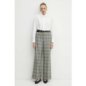 Weekend Max Mara pantaloni de lana culoarea negru, drept, high waist, 2425136042600 imagine