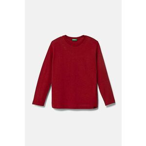 United Colors of Benetton longsleeve din bumbac pentru copii culoarea verde, neted imagine