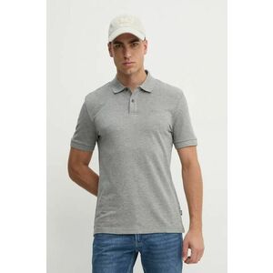 BOSS polo de bumbac culoarea gri, uni, 50468362 imagine