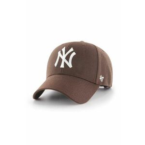 47brand șapcă din amestec de lână MLB New York Yankees culoarea maro, cu imprimeu imagine