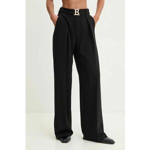 Blugirl Blumarine pantaloni femei, culoarea negru, lat, high waist, RF4062.T3190 imagine