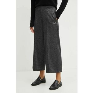 Karl Lagerfeld pantaloni femei, culoarea negru, lat, high waist, 246W1011 imagine