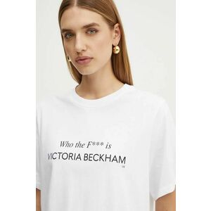 Victoria Beckham tricou din bumbac femei, culoarea alb, 1424JTS005949A imagine